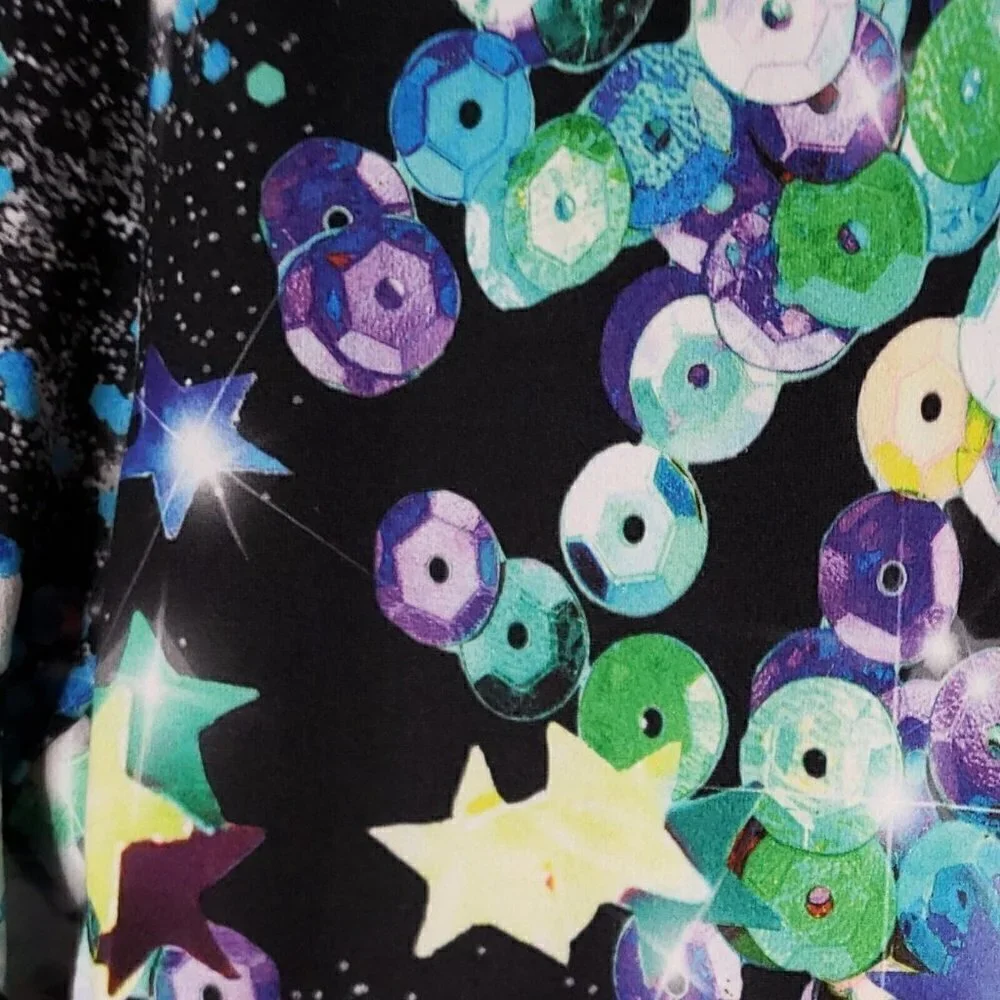 Justice Girls Black Purple Abstract Print Leggings 12